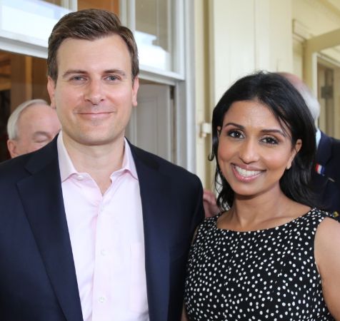 Reena Ninan and her husband, Kevin Peraino. 
